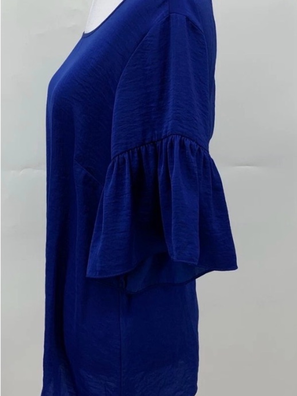 CAbi Sapphire Blue Ruffle Sleeve Blouse - Picture 3 of 6